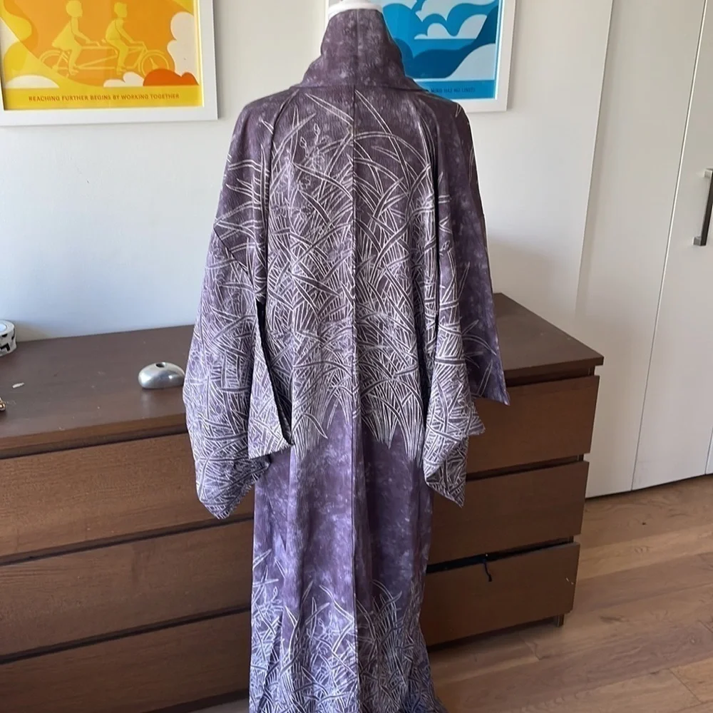 VINTAGE 100% Authentic Japanese 🇯🇵 Kimono Purple - Picture 10 of 11